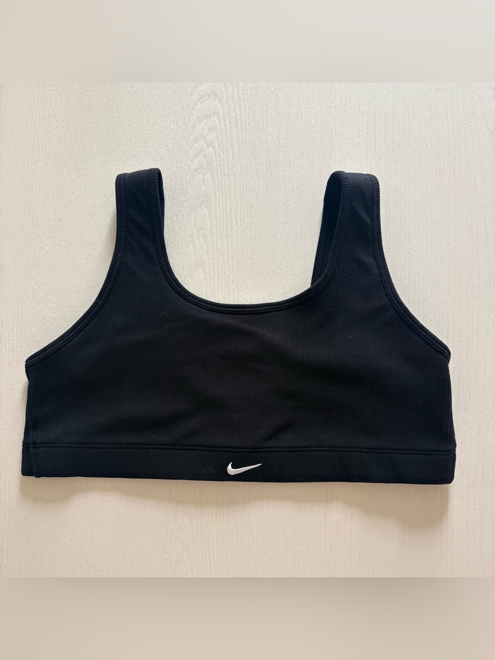 Nike Black Sports Bra with White Swoosh Accent